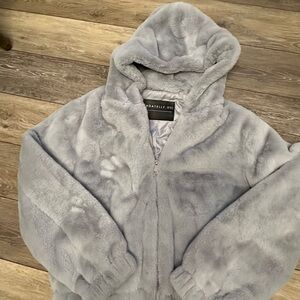 Bagatelle gray bomber faux fur Jacket